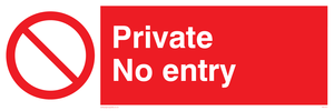 Private No Entry sign from Safety Sign Supplies