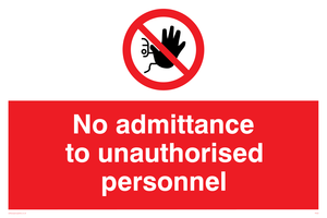no admittance to unauthorised