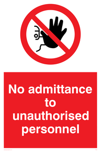 no admittance to unauthorised sign 