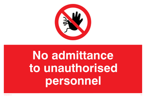 no admittance to unauthorised sign 