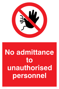 no admittance to unauthorised sign 