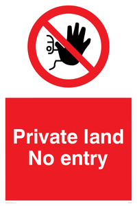 Private land No entry