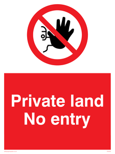 Private land No entry