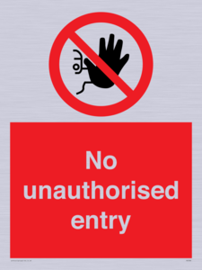 No unauthorised entry