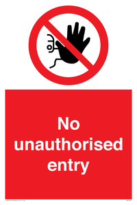 No unauthorised entry