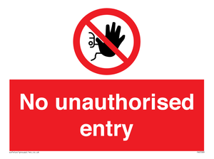 No unauthorised entry