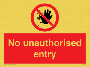 No unauthorised entry