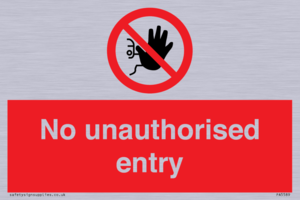 No unauthorised entry