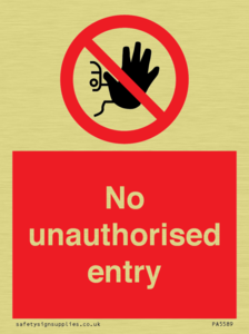 No unauthorised entry