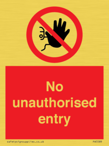 No unauthorised entry