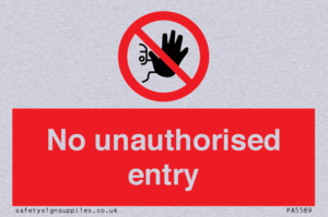 No unauthorised entry