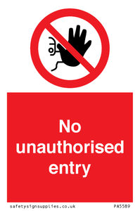 No unauthorised entry
