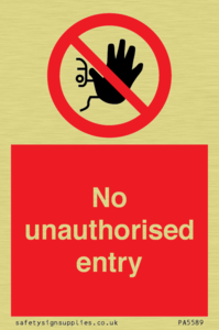 No unauthorised entry