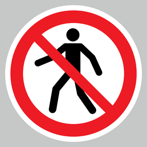 No pedestrians symbol only floor graphic