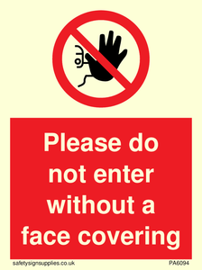 Please do not enter without a face covering