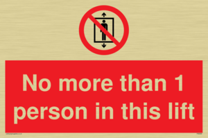 No more than 1 person in this lift