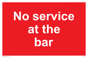 No service at the bar
