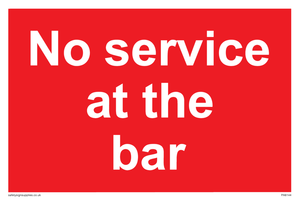 No service at the bar