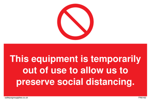 This equipment is temporarily out of use to allow us to preserve social distancing.