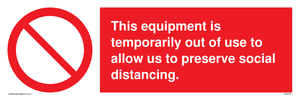 This equipment is temporarily out of use to allow us to preserve social distancing.
