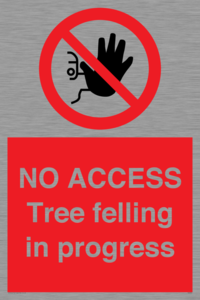 NO ACCESS Tree felling in progress