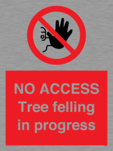 NO ACCESS Tree felling in progress