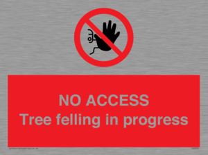 NO ACCESS Tree felling in progress