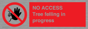 NO ACCESS Tree felling in progress
