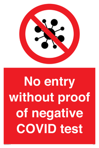 No entry without proof of negative COVID test 