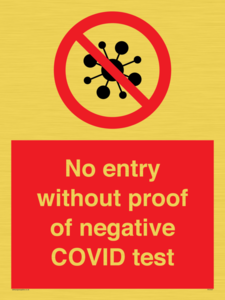 No entry without proof of negative COVID test 