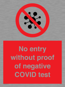 No entry without proof of negative COVID test 
