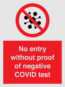 No entry without proof of negative COVID test 