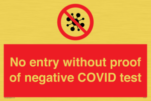 No entry without proof of negative COVID test 
