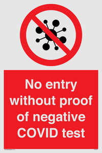 No entry without proof of negative COVID test 