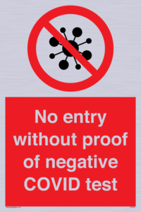 No entry without proof of negative COVID test 