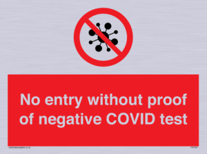No entry without proof of negative COVID test 