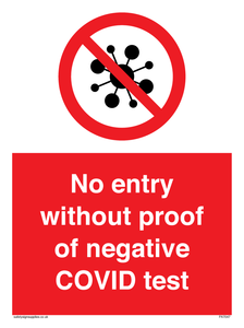 No entry without proof of negative COVID test 