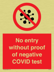 No entry without proof of negative COVID test 