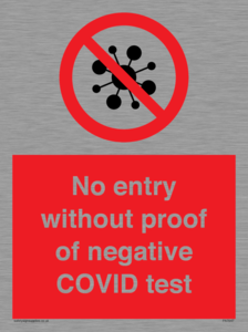 No entry without proof of negative COVID test 