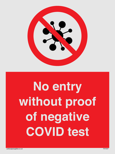 No entry without proof of negative COVID test 