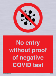 No entry without proof of negative COVID test 