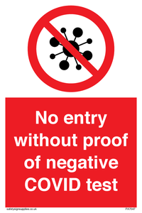 No entry without proof of negative COVID test 
