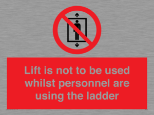 Lift is not to be used whilst personnel are using the ladder
