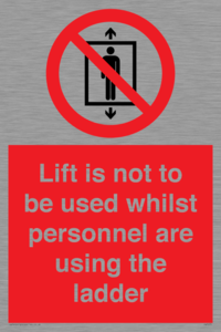 Lift is not to be used whilst personnel are using the ladder