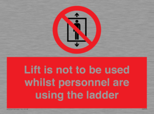Lift is not to be used whilst personnel are using the ladder