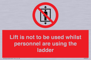 Lift is not to be used whilst personnel are using the ladder