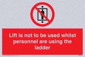 Lift is not to be used whilst personnel are using the ladder