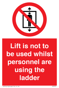 Lift is not to be used whilst personnel are using the ladder
