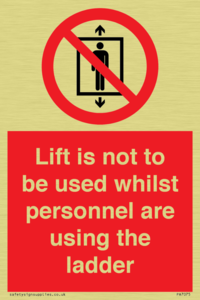 Lift is not to be used whilst personnel are using the ladder