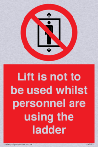 Lift is not to be used whilst personnel are using the ladder